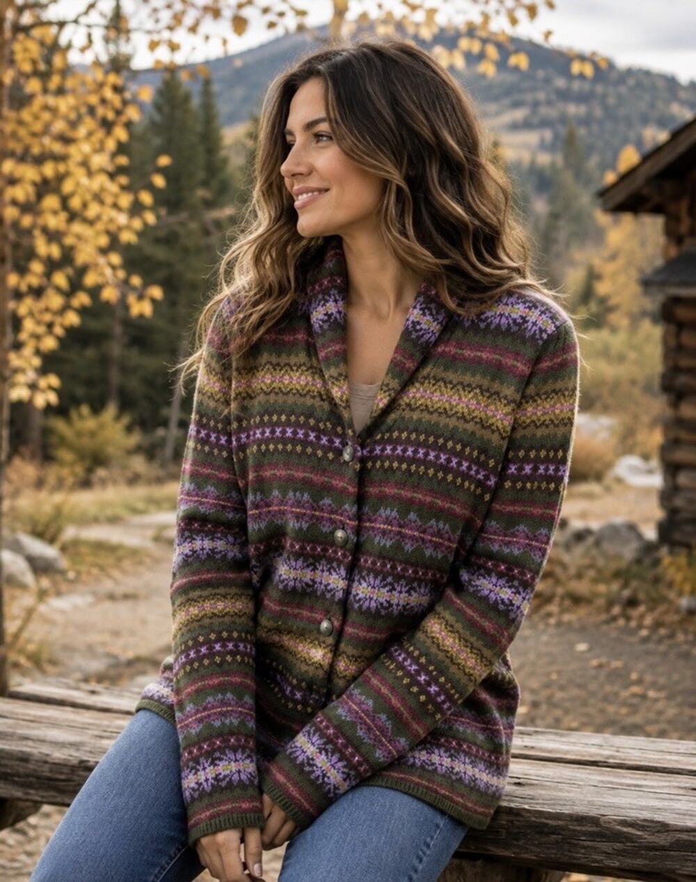 VTG Talbots Fair Aisle Nordic Women’s Cardigan Plus 1X Cottagecore Cabincore